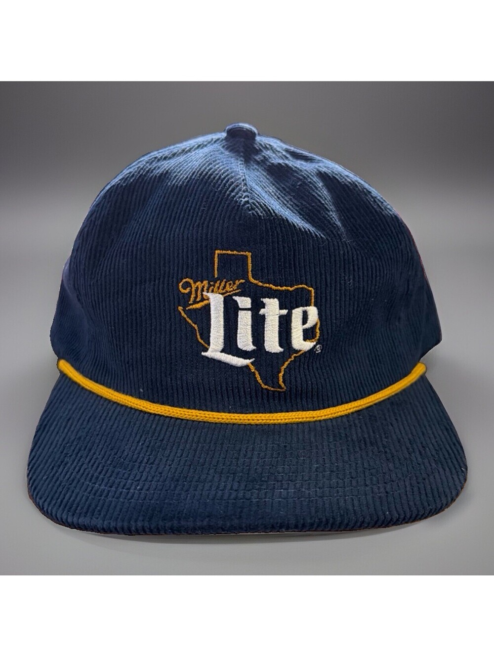 Concho x Miller Lite "The Texan" Navy Corduroy Rope Hat Snapback SOLD OUT NWOT